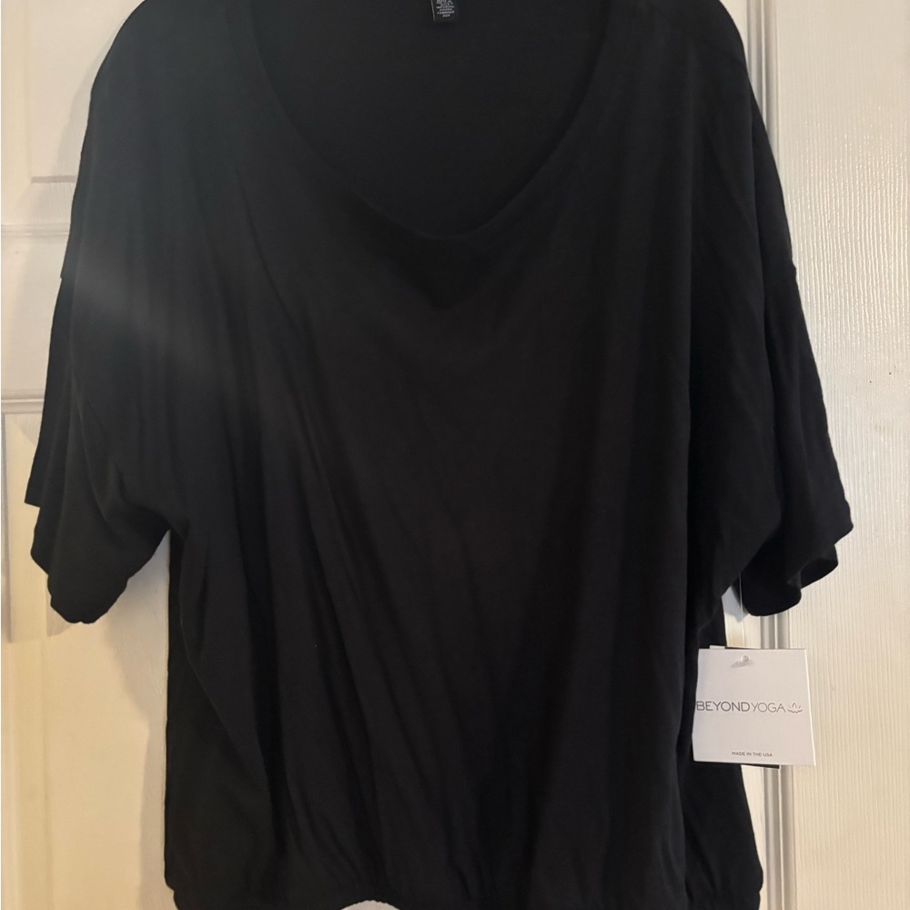 Beyond Yoga Black Oversized Boxy Short Sleeve Tee
